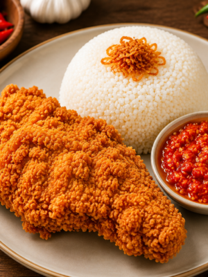 Nasi+Ayam Crispy+ Sambal Rawit